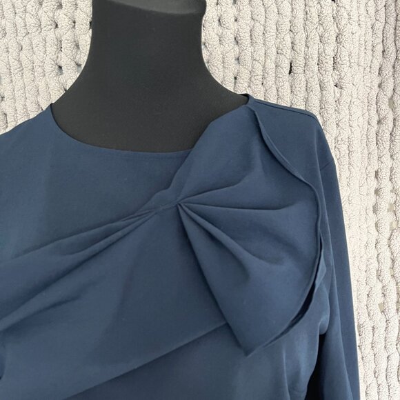 Banana Republic Factory Pull Over Navy Blue Long-Sleeve Blouse Size M - Picture 6 of 14